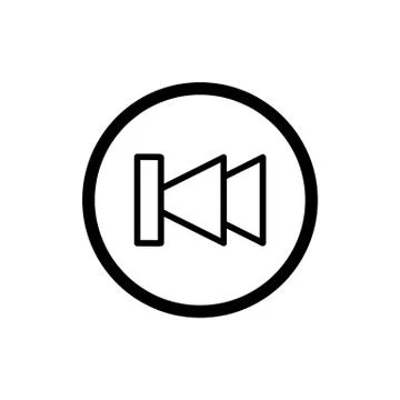 Fast back rewind media player vector icon. Linear outline icon isolated on white Stock Illustration