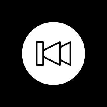 Fast back rewind media player vector icon. Linear solid icon isolated on black. イラスト素材