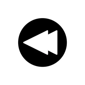 Fast back rewind media player vector icon. Linear solid icon isolated on white. Stock Illustration