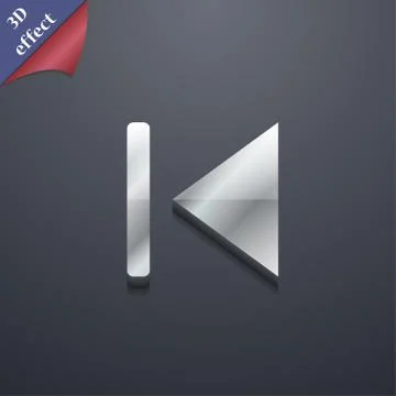 Fast backward  icon symbol. 3D style. Trendy, modern design with space for yo Stock Illustration