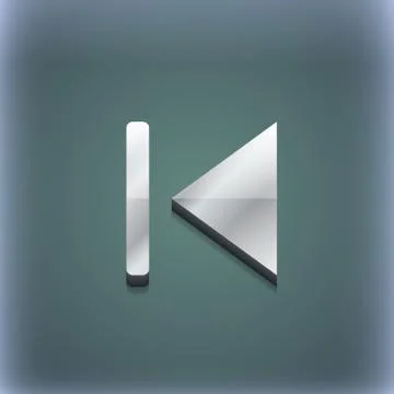Fast backward icon symbol. 3D style. Trendy, modern design with space for your t Stock Illustration