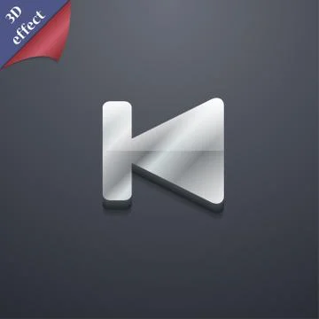 Fast backward icon symbol. 3D style. Trendy, modern design with space for your t Stock Illustration