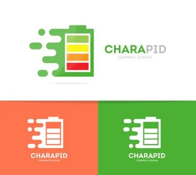 Fast battery logo combination. Speed energy symbol or icon. Unique electric and Stock Illustration