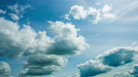 Fast Beautiful Clouds in Time-lapse. Daylight. 4K. Stock Footage 40703572