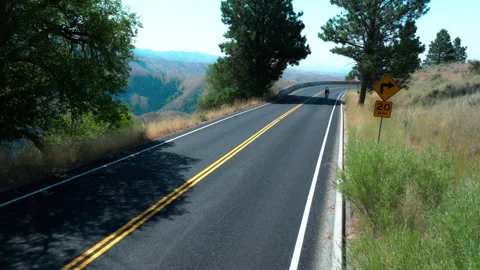 Fast Biker Rides Under Camera Stock Footage 280643354