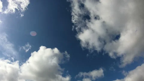 Fast Billowing Clouds on Blue Sky. Time-lapse 4k 60fps. Stock Footage 96111422