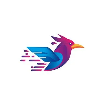 Fast Bird Logo Design Delivery Technology Branding Stock Illustration