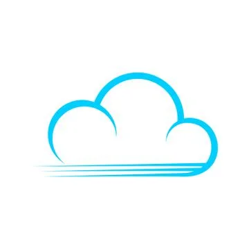 Fast Blue Cloud Stripe Lines Symbol Design Stock Illustration