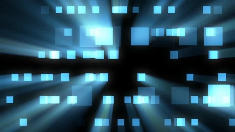 Fast Blue Squares Rays Futuristic Abstract Motion Background Loop Stock Footage 126236447