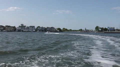 On a fast boat in Miami  Stock Footage 90955562