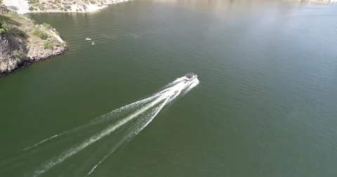 Fast boat in the water Stock Footage 133217876