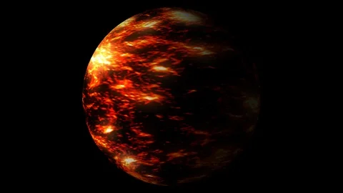 Fast Boiling Orange Red Brown Planet Sun Globe Alpha 2 Stock Footage 101636606