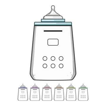 Fast bottle warmer cartoon vector graphic Stock Illustration