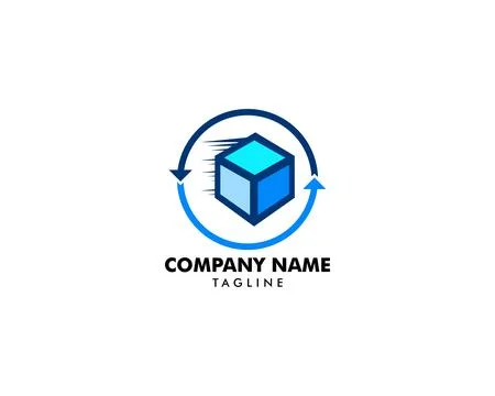 Fast Box Logo Design Template, Moving Box Stock Illustration