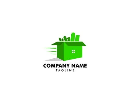 Fast Box logo designs vector, Fast Delivery logo template, House Moving log.. Stock Illustration