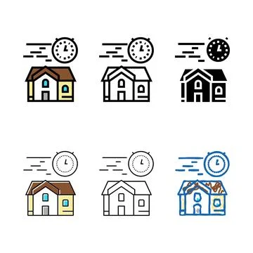 Fast building house forms color icon vector Stock Illustration