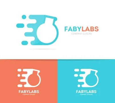 Fast bulb logo combination. Speed lab bottle symbol or icon. Unique science and イラスト素材