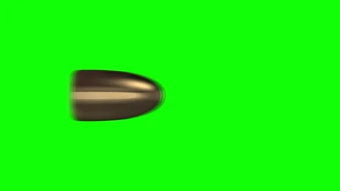 Fast Bullet Flying From Left to Right With Heavy Motion Blur on Green Screen Stock Footage 327537725