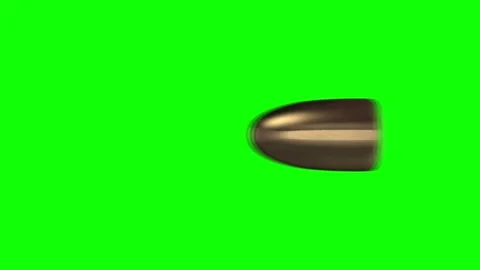 Fast Bullet Flying From Right to Left With Heavy Motion Blur on Green Screen Stock Footage 327537708