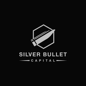 Fast bullet logo icon vector template on black background Stock Illustration