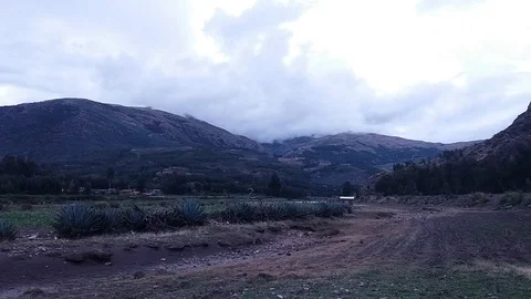 Fast camera of mountain and clouds Stock Footage 97365352