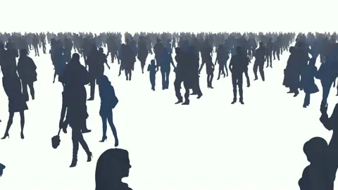 Fast camera zooming out of big people crowd Stock Footage 132672152