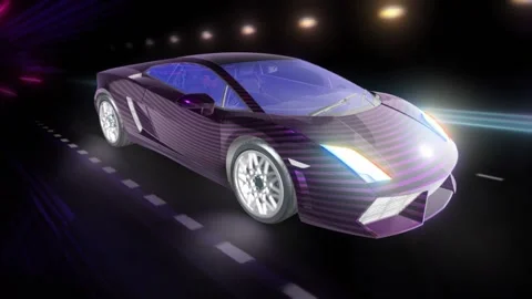 A fast car driving loop with driver in u... | Stock Video | Pond5