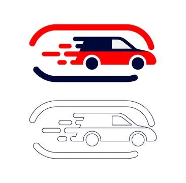 Fast car motion logo icon with motion blur transport delivery abstract 스톡 일러스트