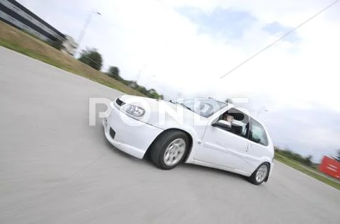 Fast Car Moving With Motion Blur