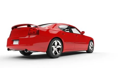 Fast Car Red Tail View Stock Illustration