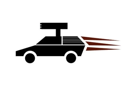 Fast car with a rocket launcher Stock Illustration