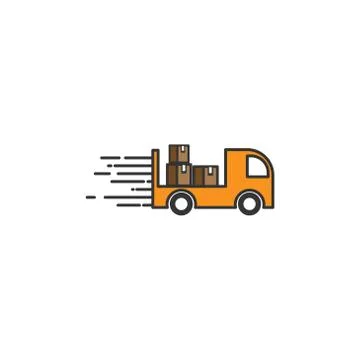 Fast cargo truck vector design template illustration Stock Illustration