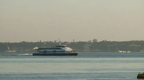 Fast catamaran ferry Stock Footage 134511