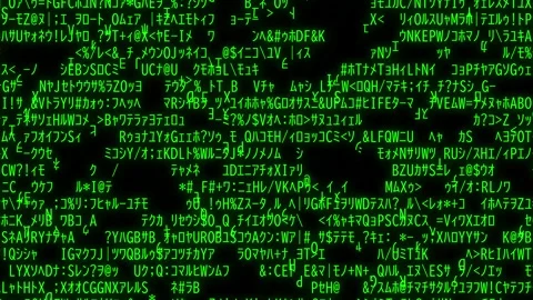 Fast changing green glitch code background animation Stock Footage 331476988