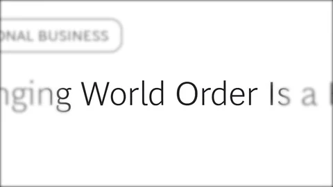 Fast-changing media headline text about global world order Stock Footage 326171841