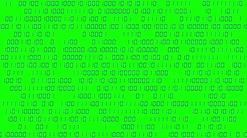 Fast changing navy binary code green screen background animation Stock Footage 333216359
