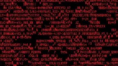 Fast changing red glitch code background animation Stock Footage 331476710