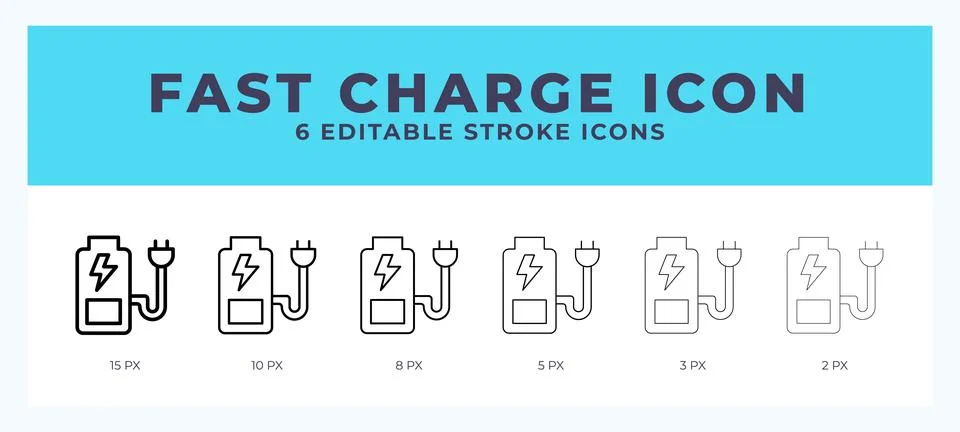 Fast charge editable line icon. Vector illustration with different stroke. Stock Illustration