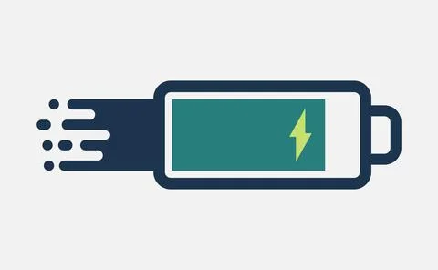 Fast charging battery indicator status. Rapid quick electric charge indication Stock Illustration