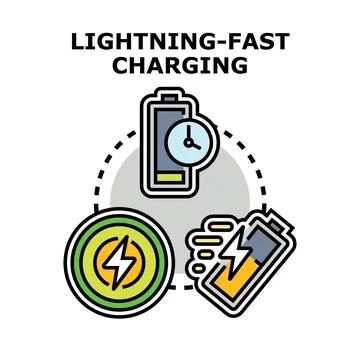 Fast charging battery technology vector concept Stock Illustration