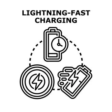 Fast charging battery technology vector concept Stockillustratie