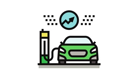 Fast charging electric color icon animation Stock Footage 326105643