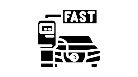 Fast charging electric glyph icon animation Stock Footage 326743066