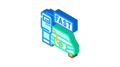Fast charging electric isometric icon animation Stock Footage 327290224