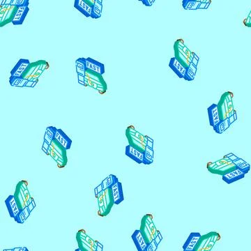 Fast charging electric isometric icon seamless pattern Illustrazione stock