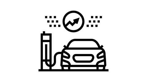 Fast charging electric line icon animation Stock Footage 326131689