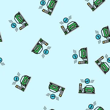 Fast charging electric vector seamless pattern Illustrazione stock