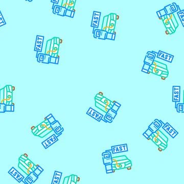 Fast charging electric vector seamless pattern Illustrazione stock