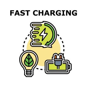 Fast charging system concept gaining sustainable electric power Stockillustratie