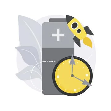 Fast charging technology abstract concept vector illustration. Illustrazione stock